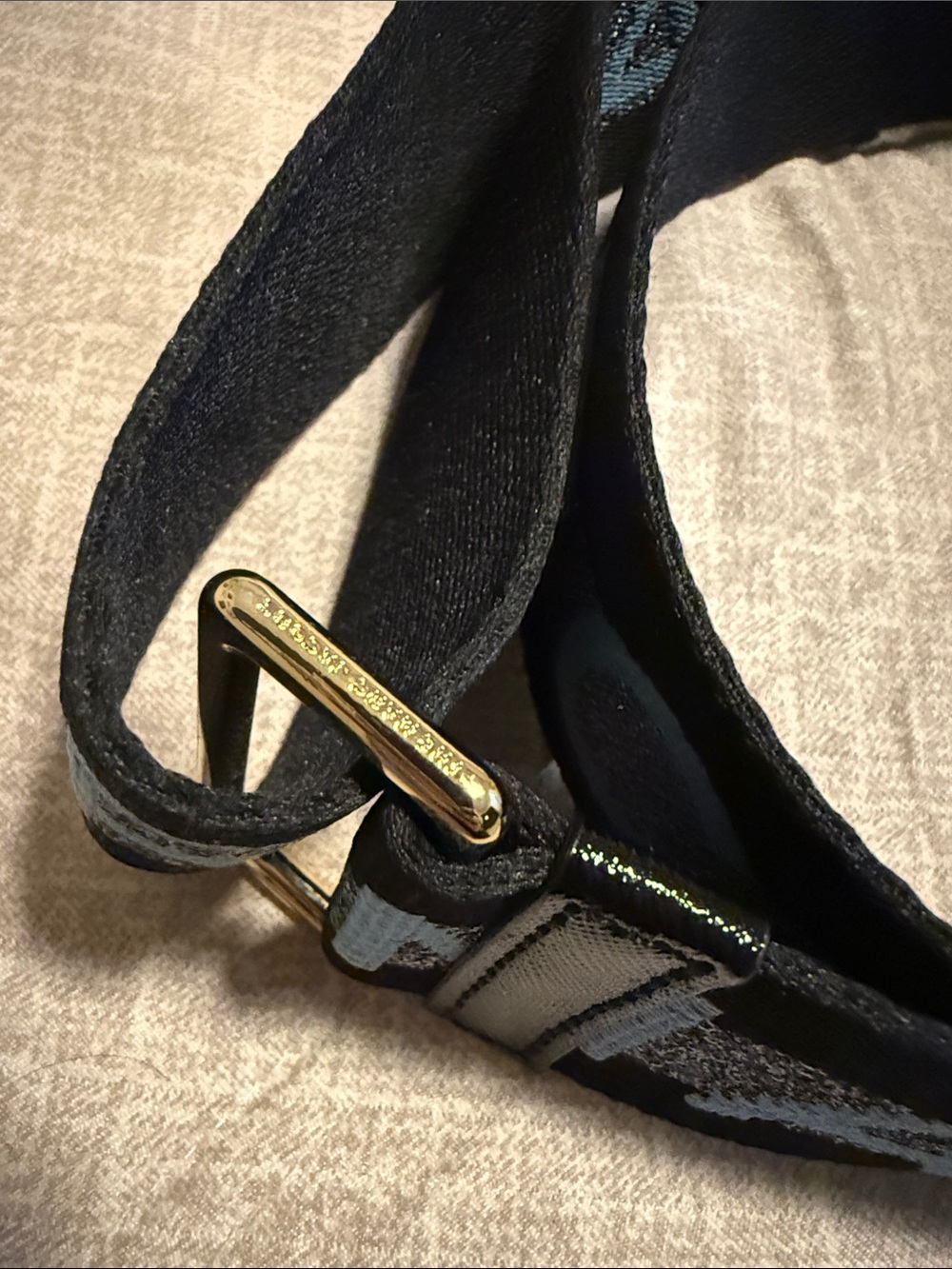 Marc Jacobs Black Strap with Light Blue Logo Text - Picture 4 of 5
